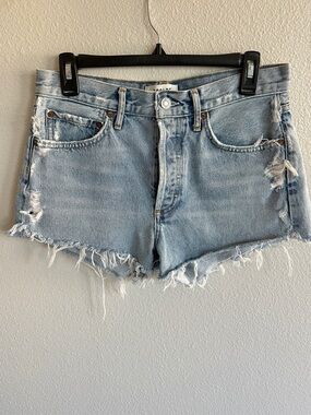 AGOLDE Parker Light Blue Distressed Denim Cutoff Shorts Women's 26
